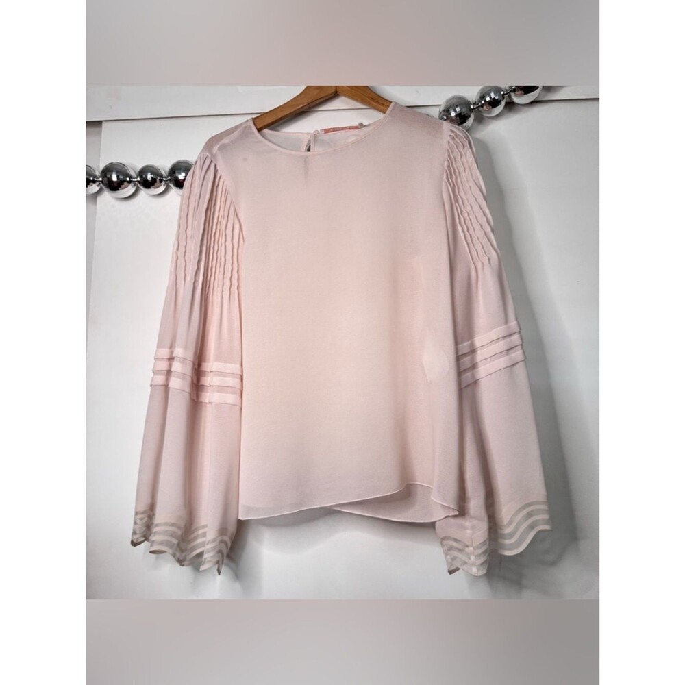 See by Chloe ruffled sleeve pale pink blouse top